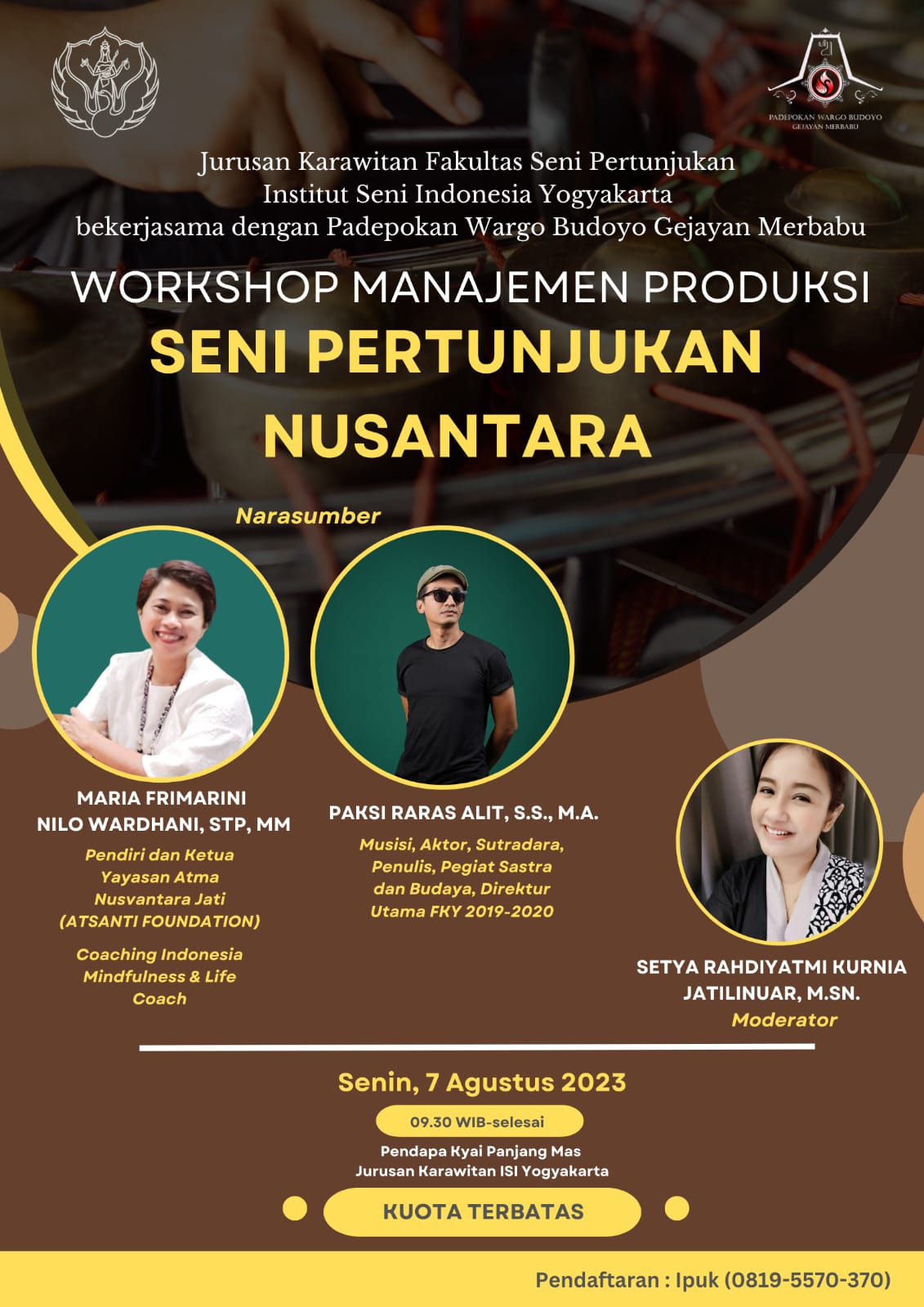 Workshop Manajemen Produksi Seni Pertunjukan Nusantara Fakultas Seni